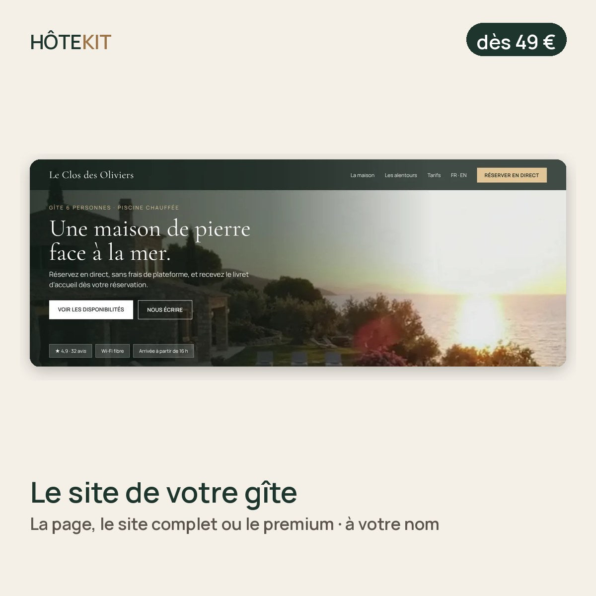 HôteKit, suivi de votre site